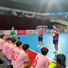 Members of the women’s futsal squad gather for the training on December 2. (Photo: Vietnam Football Federation)