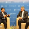 El ministro de Asuntos Exteriores, Bui Thanh Son (izquierda), y el secretario general de la OCDE, Mathias Cormann. (Foto: VNA)