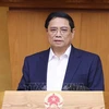El primer ministro Pham Minh Chinh interviene en la reunión (Foto: VNA)