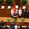 En la ceremonia de juramento del presidente To Lam en Hanoi el 22 de mayo. (Foto: VNA)