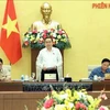 El presidente de la Asamblea Nacional, Tran Thanh Man, interviene en la reunión. (Foto: VNA)