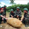 La bomba de guerra de 350 kg descubierta en Quang Binh (Foto: VNA)