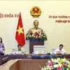 La vicepresidenta de la AN, Nguyen Thi Thanh, preside la reunión (Fuente: VNA)