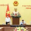 Le vice-président permanent de l'Assemblée nationale, Trân Thanh Mân, s'exprime lors de la 33e réunion du Comité permanent de l’Assemblée nationale. Photo: VNA