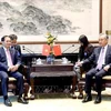 Le ministre des Affaires étrangères Bui Thanh Son rencontre son homologue chinois Wang Yi. Photo: VNA