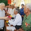 Le secrétaire général du PCV Nguyên Phu Trong à la commune de Son Ha, district de Son ha, province de Phu Yên (Centre), en 2018. Photo: VNA