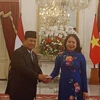 La vice-présidente vietnamienne, Vo Thi Anh Xuân, et le président indonésien, Prabowo Subianto. Photo: VNA