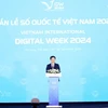 Le ministre de l'Information et de la Communication, Nguyên Manh Hung, s'exprime lorsd e l'ouvreture de la Semaine numérique internationale du Vietnam 2024. Photo: VietnamPlus 