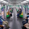 Passengers on the Nhon-Hanoi Station metro line. Photo: VNA)