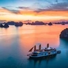 A cruise ship floating on Ha Long Bay (Photo: VNA)