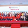 The Vietnamese sporting delegation and delegates at the send-off ceremony in Hanoi on July 17. (Photo: VNA)