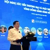 Deputy Minister Nguyen Sinh Nhat Tan delivered remarks at the conference on trade promotion and export development for the Red River Delta region held in Hanoi on June 5. (Photo: VietnamPlus)