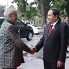 NA Chairman Tran Thanh Man (R) and President of Timor Leste Jose Ramos-Horta (Photo: VNA)