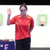 Vietnamese shooter Trinh Thu Vinh scores 587 points at the qualification event on August 2. (Photo: VNA)