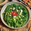 Rau muong xao toi (morning glory stir-fry) is included in top 100 Asian stir-fry dishes of TasteAtlas. (Photo: Com Nha Facebook)