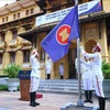 At the Hanoi flag-hoisting ceremony marking ASEAN’s 57th anniversary on August 8. (Photo: VNA)