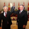 General Raul Castro Ruz, First Secretary of the Communist Party of Cuba’s Central Committee, President of the Council of State and Council of Ministers of Cuba, and Party General Secretary Nguyen Phu Trong (left) in a photo taken on July 8, 2012. (Photo: VNA)