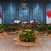 Indonesian President Joko Widodo chairs his first cabinet meeting in the planned new capital, Nusantara, on August 12. (Photo: Antara)