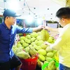 A farmer from the Mekong Delta province of Tieng Giang introduces his durian to a client (Photo: sggp.org.vn)