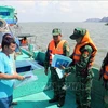 Border guard officers examine fishing vessels' operation. (Photo: VNA)