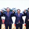 General Secretary, President To Lam (Second from the left) and Politburo members: Prime Minister Pham Minh Chinh, National Assembly Chairman Tran Thanh Man, and standing member of the Party Central Committee's Secretariat Luong Cuong. (Photo: VNA)