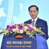 Foreign Minister Bui Thanh Son addresses the opening of the 4th World Conference of Overseas Vietnamese (OV) and the 2024 forum of OV intellectuals and experts (Photo: VNA)