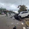 The scene of the accident that claimed the lives of two people on a motorbike in Central Highlands province of Lam Dong on September 1, (Photo: VNA)