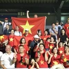 Vietnamese cheerleaders at the match (Photo: VNA)