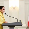 Thailand's Prime Minister Paetongtarn Shinawatra speaks at a press conference after a special cabinet meeting on September 7 (Photo: REUTERS/VNA)