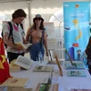 The book on the path to socialism in Vietnam by late Party General Secretary Nguyen Phu Trong displayed at the the annual Manifiesta (Solidarity) Festival in Belgium. (Photo: VNA)