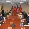 At the talks between Minister of National Defence General Phan Van Giang and US Defence Secretary Lloyd Austin (Photo: VNA)