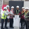 Indonesia's President Joko Widodo (third right) launches the Phase 1 construction project of the East-West Jakarta Mass Rapid Transit (MRT), namely from Medan Satria, Bekasi city, to Tomang, West Jakarta, in Jakarta on September 11. (Photo: Antara)