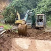 A landslide on Highway 70 in the northern province of Yen Bai. (Photo: VNA)