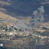 Smoke rises after an Israeli air strike on Kfarchouba, Lebanon, September 16, 2024. (Photo: Xinhua/VNA)