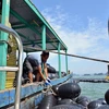 A fisherman gathers buoys for oyster farming after the storm. The Government has asked the State Bank of Vietnam to develop new credit programmes with appropriate preferential interest rates for customers to restore production and business after storm Yagi. (Photo: VNA)