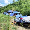 Kho Vang village residential area in Coc Lau commune, Bac Ha district, the northern mountainous province of Lao Cai severely affected by a severe landslide caused by recent Typhoon Yagi (Photo: VNA)