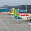 Aircrafts from Vietnamese airlines at Noi Bai International Airport (Photo: VNA)