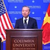 General Secretary of the Communist Party of Vietnam Central Committee and State President To Lam delivers a policy speech at Columbia University in New York. (Photo: VNA)