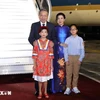 Party General Secretary and State President To Lam and his spouse are welcomed at the José Martí International Airport. (Photo: VNA)