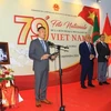 Vietnamese Ambassador to Algeria Tran Quoc Khanh speaks at the event. (Photo: VNA)