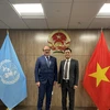 Ambassador Dang Hoang Giang, Permanent Representative of Vietnam to the United Nations (R) and Andreas Schaal, Director for OECD Global Relations and Cooperation, as well as the OECD Sherpa to the G7, the G20 and APEC. (Photo: VNA)