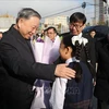 Party General Secretary and State President To Lam visits Inter-Level School No.14 named after President Ho Chi Minh in the Mongolian capital city of Ulaanbaatar on October 1. (Photo: VNA)