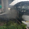 Firefighters try to extinguish the school bus fire in Bangkok, Thailand on October 1, 2024. (Photo: Xinhua)