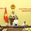 NA Chairman Tran Thanh Man speaks at the 38th session of the NA Standing Committee on October 14 morning. (Photo: VNA)