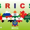 The BRICS symbol with the flags of member countries and nations invited to join the group. (Photo: IRNA/VNA)