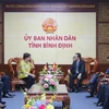 An overview of the working session between leaders of Binh Dinh and Helga Margarete Barth, German Ambassador to Vietnam. (Photo: binhdinh.gov.vn)