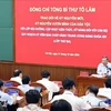 Party General Secretary To Lam speaks at the discussion (Photo: VNA)