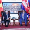 Vice Chairman of HCM City People’s Committee Vo Van Hoan (L) and Cambodian Consul General in HCM City Chan Sorykan. (Photo: VNA)