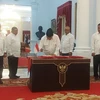 Indonesian President Prabowo Subianto signs the regulation (Photo: Antara)