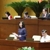 Minister of Health Dao Hong Lan clears up questions on issues related to the health sector (Photo: VNA)